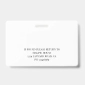 Foto-ID für Pflege- oder Rentenzahlungen Ausweis (Rückseite)