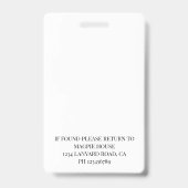 Foto-ID für Pflege- oder Rentenzahlungen Ausweis (Rückseite)