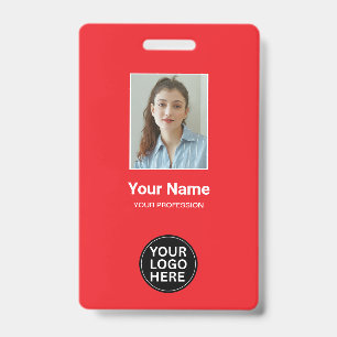 Foto-ID für Red Employee Logo Name Abzeichen Ausweis
