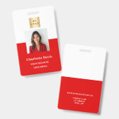 Foto-ID für Red Employees Company Security Ausweis (Front & Back)
