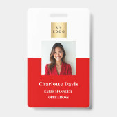 Foto-ID für Red Employees Company Security Ausweis (Front)