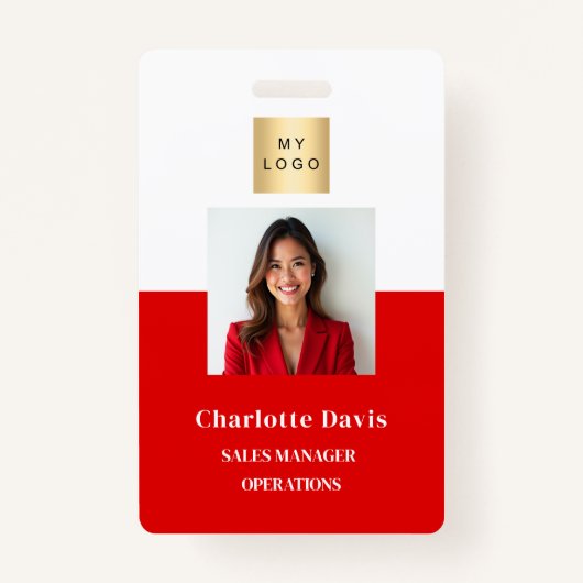 Foto-ID für Red Employees Company Security Ausweis (Vorderseite)