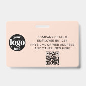 Foto-ID für rosa Mitarbeiter mit QR-Code-Logo Ausweis (Rückseite)