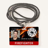 Foto-ID für Rot, Schwarz und Weiß Ausweis (Vorderseite mit Schlüsselband)