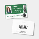 Foto-ID für Schulen oder Unternehmen Dunkelgrünes  Ausweis (Vorder- & Rückseite)