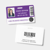 Foto-ID für Schulen oder Unternehmen Dunkles Lila  Ausweis (Vorder- & Rückseite)