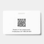 Foto-ID für Schulen oder Unternehmen Sonniges Gelb Ausweis (Rückseite)