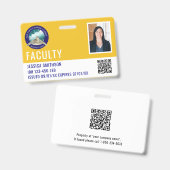 Foto-ID für Schulen oder Unternehmen Sonniges Gelb Ausweis (Vorder- & Rückseite)