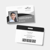 Foto-ID für Schwarz-weiße Vorlagen für Firmenlogos Ausweis (Vorder- & Rückseite)