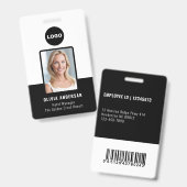 Foto-ID für Schwarze Mitarbeiter Bar Code Unterneh Ausweis (Vorder- & Rückseite)