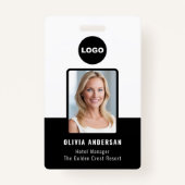 Foto-ID für Schwarze Mitarbeiter Bar Code Unterneh Ausweis (Vorderseite)