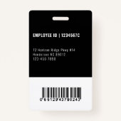 Foto-ID für Schwarze Mitarbeiter Bar Code Unterneh Ausweis (Rückseite)