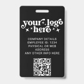 Foto-ID für Schwarze Mitarbeiter mit QR-Code-Firme Ausweis (Rückseite)