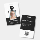Foto-ID für Schwarze Mitarbeiter Qr Code Unternehm Ausweis (Front & Back)