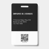 Foto-ID für Schwarze Mitarbeiter Qr Code Unternehm Ausweis (Back)