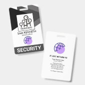 Foto-ID für Sicherheitskräfte mit monochromen grau Ausweis (Vorder- & Rückseite)