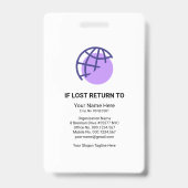 Foto-ID für Sicherheitskräfte mit monochromen grau Ausweis (Rückseite)