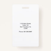 Foto-ID für Unternehmensbedienstete Ausweis (Rückseite)