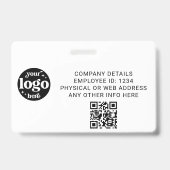 Foto-ID für Weiße Mitarbeiter mit QR-Code-Firmenlo Ausweis (Rückseite)