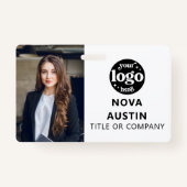 Foto-ID für Weiße Mitarbeiter mit QR-Code-Firmenlo Ausweis (Vorderseite)