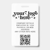 Foto-ID für Weiße Mitarbeiter mit QR-Code-Firmenlo Ausweis (Back)