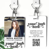 Foto-ID für Weiße Mitarbeiter mit QR-Code-Firmenlo Ausweis