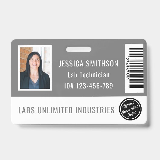 Foto-ID Grau-Abzeichen für Schulen oder Unternehme Ausweis (Vorderseite)