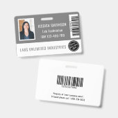 Foto-ID Grau-Abzeichen für Schulen oder Unternehme Ausweis (Vorder- & Rückseite)