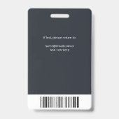 Foto-ID Gray des Firmenmitarbeiters Ausweis (Rückseite)