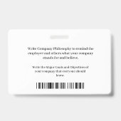 FOTO "ID Identification Card Bar Code" Ausweis (Rückseite)