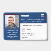 FOTO "ID Identification Card Bar Code" Ausweis (Vorderseite)