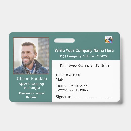 FOTO "ID Identification Card Bar Code" Ausweis (Vorderseite)