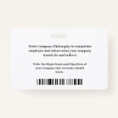 FOTO "ID Identification Card Bar Code" Ausweis (Rückseite)