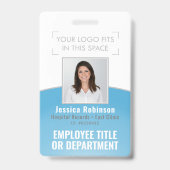 Foto-ID Ihres Mitarbeiters Strichcode Ihr Logo Blu Ausweis (Vorderseite)