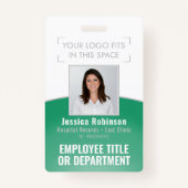 Foto-ID Ihres Mitarbeiters Strichcode Ihre Logo-Gr Ausweis (Vorderseite)