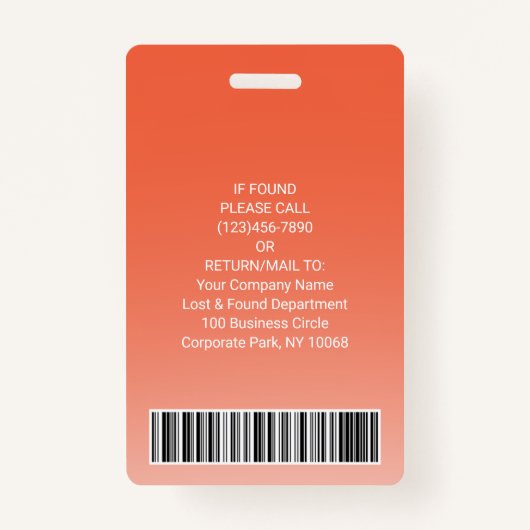 Foto-ID Ihres Mitarbeiters Strichcode Ihrer Logo-O Ausweis (Rückseite)