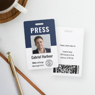 Foto ID Journalist Pressekarte Logo und Strichco Ausweis