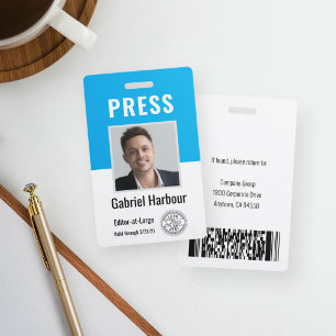 Foto-ID Journalisten-Press-Ausweis Logo & Barcod Ausweis