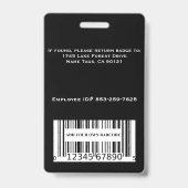 Foto-ID-Karte-Abzeichen Tag-Abzeichen Ausweis (Rückseite)