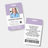 Foto-ID-Karte Barcode-Logo Lila Lila Name Ausweis (Vorder- & Rückseite)