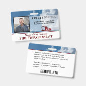 Foto-ID-Karte für Firefighter-Mitarbeiter Ausweis (Vorder- & Rückseite)