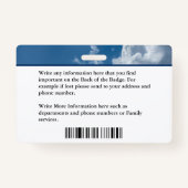 Foto-ID-Karte für Firefighter-Mitarbeiter Ausweis (Rückseite)