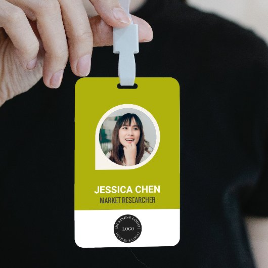 Foto-ID-Karte für grüne Mitarbeiter, Bar, Logo, Na Ausweis