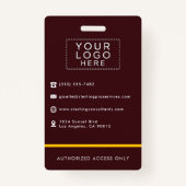 Foto-ID-Logo Benutzerdefinierter Firmenname Ausweis (Rückseite)