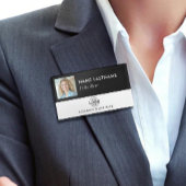 Foto-ID-Logo-Center Schwarz-weiß magnetisch groß Namenschild