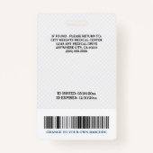 Foto-ID-Logo des Krankenhauses Beruflich Ausweis (Rückseite)