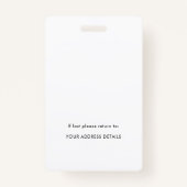 Foto-ID-Logo für einfache Mitarbeiter weiß Ausweis (Rückseite)