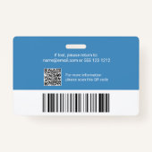 Foto-ID-Logo für Mitarbeiter - QR-Code blau Ausweis (Rückseite)