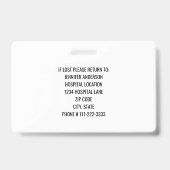 Foto-ID-Logo für Notunterkünfte Ausweis (Rückseite)