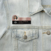 Foto-ID-Logo-Imitate Rose Gold Schwarz Beruflich Namensschild (Beispiel)
